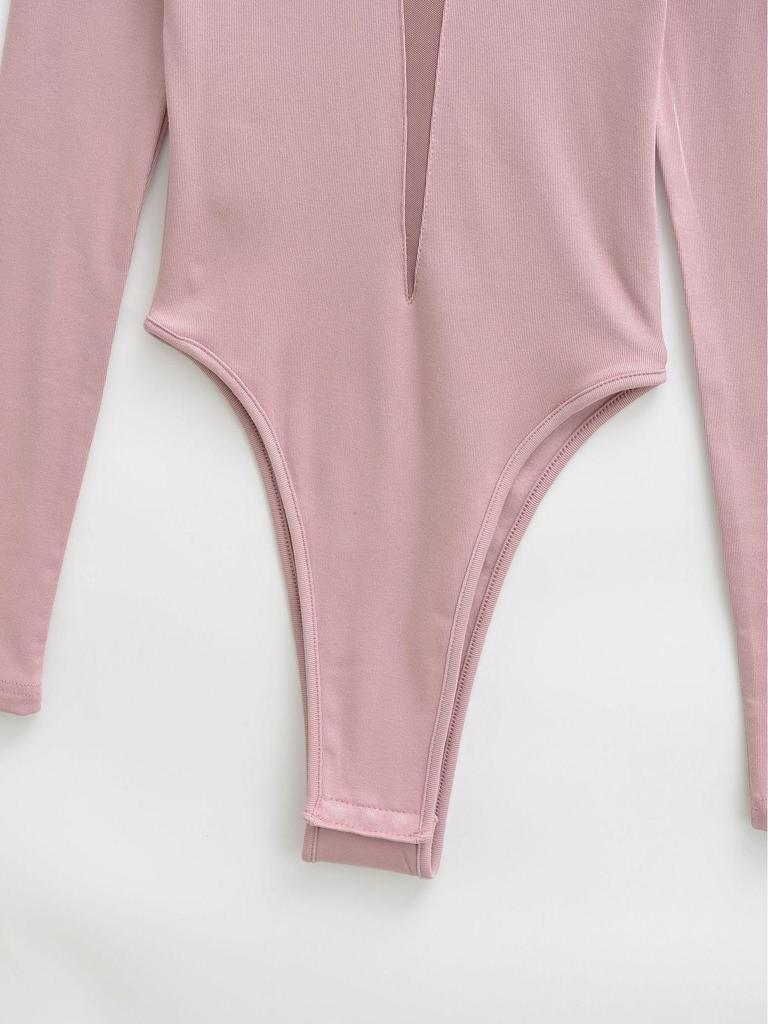 European and American Sexy Summer Mesh Long Sleeve Jumpsuit for Women