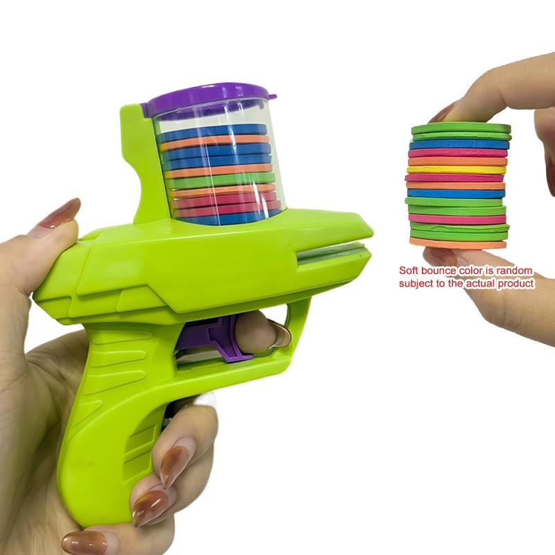 Non-Toxic Kids Outdoor Game Foam Disc Gun Toy Flying Disc Shooting Launcher Gun Double Parent-Child Interactive Toy For Children Gifts