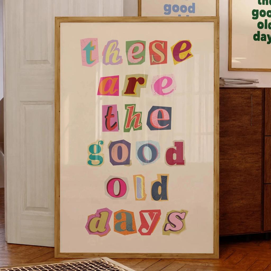 1pc Retro Trendy Aesthetic Poster Apartment Decor Typography Hand Written Quote Wall Art Digital Livingroom Dining Room Kitchen