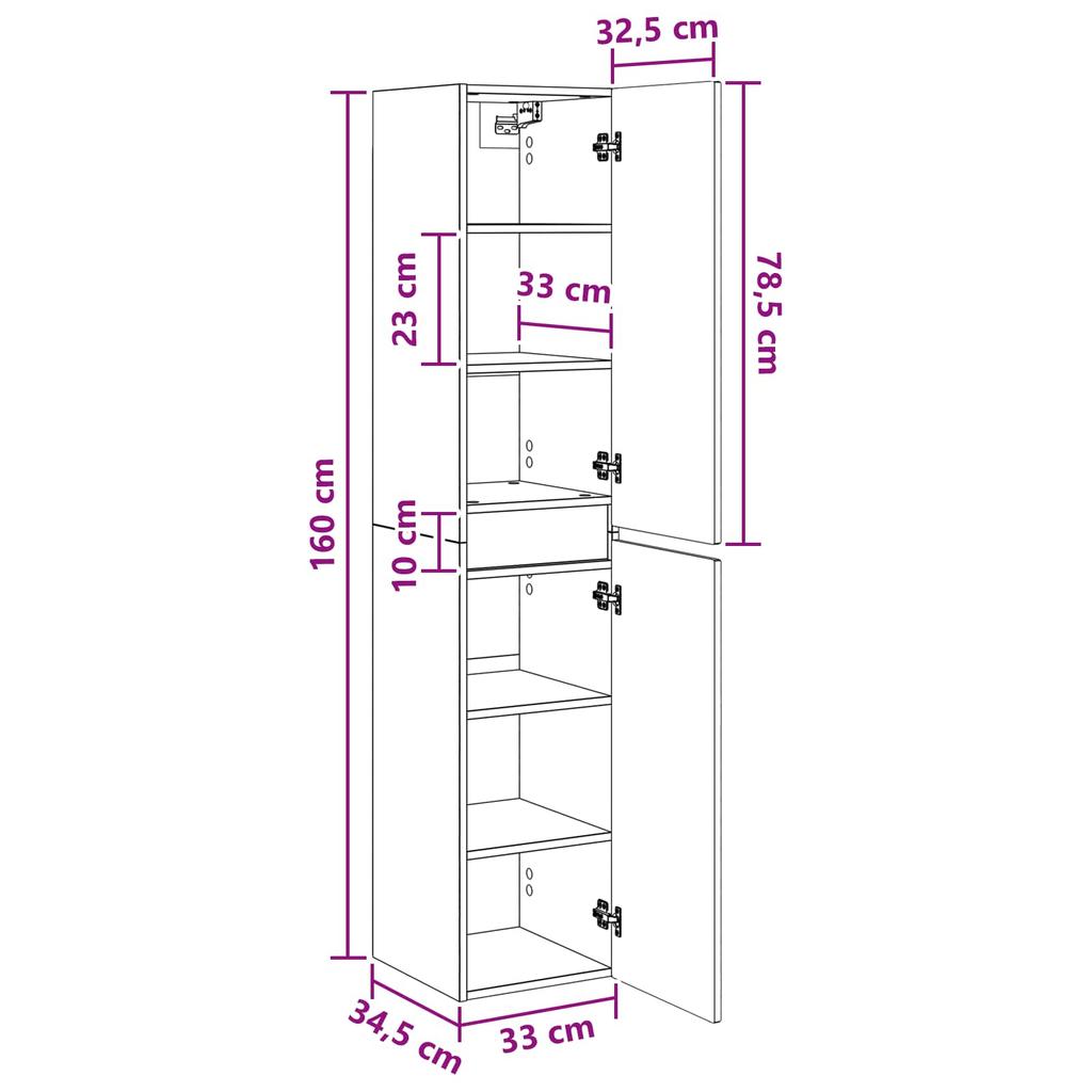 Wall Mounted Bathroom Cabinet Sonoma Oak