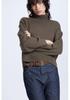 European & American Style Women's High Neck Knit Sweater - Loose Fit, Autumn/Winter