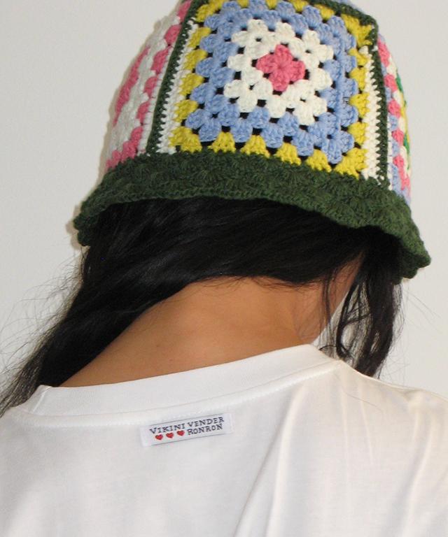 RONRON [Rrxvv] Crochet Handmade Bucket Hat Green