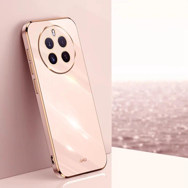 

Роскошный чехол KEYSION с покрытием для Realme 12 Pro + 5G 12 + 5G, силиконовый квадратный противоударный чехол из ТПУ из ТПУ для Realme 11X 5G 11 Pro + 5G for Realme 12 Pro 5G розовый