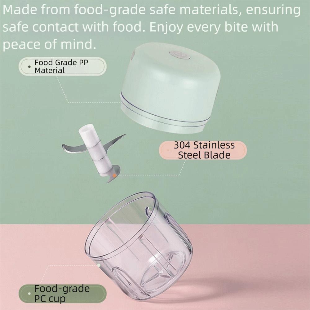 100/250ml Electric Mini Garlic Chopper Wireless Garlic Masher Machine  Kitchen Gadgets