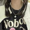 Kpop Goth Silver Color Star Pendant Chain Necklace For Women Men Egirl Y2K Cool EMO Punk Aesthetic Grunge Jewelry Gifts
