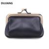 Retro Mini Genuine Leather Clasp Coin Purse & Earphone Bag