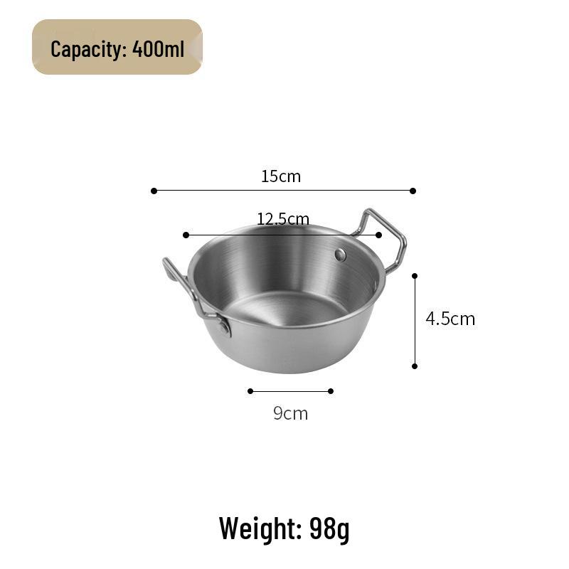 Gold 304 Stainless Steel Double Ear Snack Bowl for Korean Fried Chicken, Customizable Logo