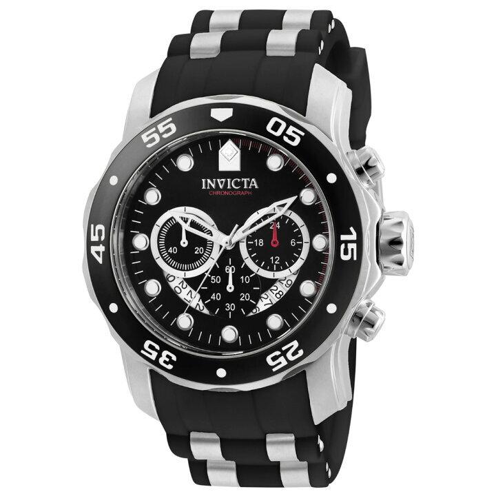 Used Invicta Invicta Pro Diver Scuba 6977 Chronograph Fearless and beautiful black dial 100m waterproof Not sold in Japan so difficult to obtain
