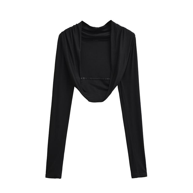 Elegant Halterneck Bandeau Dress with Straps & Long-Sleeved Shawl Cardigan Medium