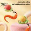 Rechargeable Pet Toy Interactive Cat Ball, Self Rolling Ball with Bell And Detachable Plush Tail, Automatic Obstacle Avoidance, Light for Indoor Cats