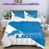 Detroit Lions Pattern Bedding,Quilt Set Quilt Cover Pillowcase Home Birthday Gift (1*duvet cover+2*pillowcase,without core)