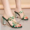 Fashion 2025 New Fashion Sandals Women's Diamond Sandals High Heel Slippers Non Slip Banquet Shoes Diamond Beach Shoes Women