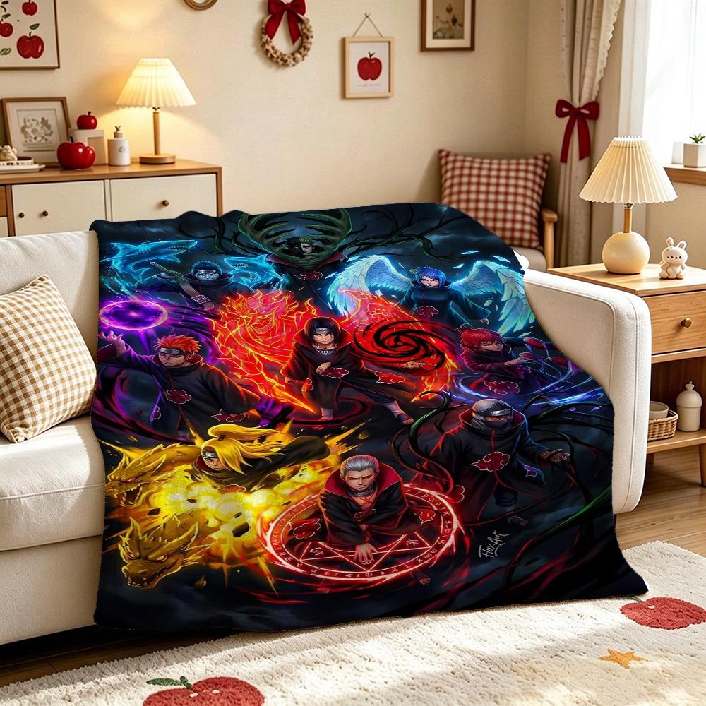 Naruto'S Ninja Way Anime Cartoon Flannel Blanket Skinfriendly Warm Fleece Blanket For Living Room Air Conditioner Room Home Party Decor Christmas Gift
