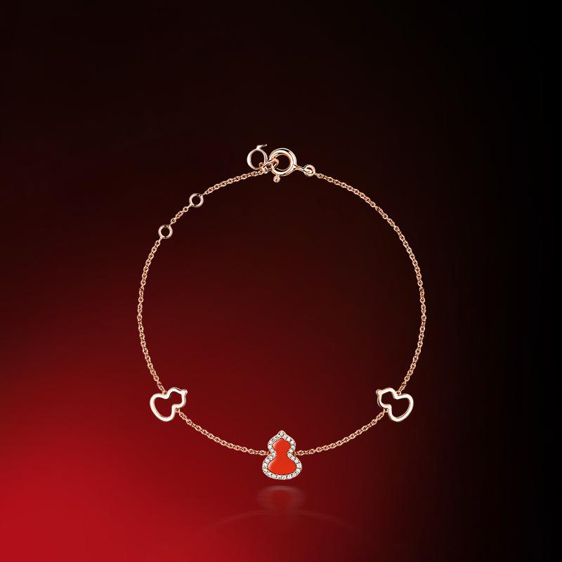Luxury Women's Gourd Bracelet: Silver-Gilt, Mother-of-Pearl, Agate Jewelry, Unique Bangle, Handcrafted Design.