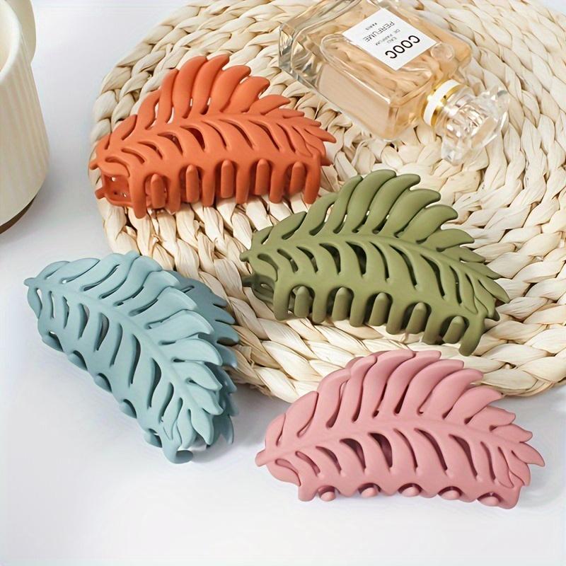 Pinza para el pelo grande estilo coreano con diseño de hoja mate para mujer, con cabeza de bola segura y diseño de disco, versátil para peinados casuales y formales, accesorios para el cabello