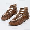 Women Summer New Low-heeled Platform Shoes Women Fashion Round Toe Hollowed Out Sandals Solid Color Sexy Party Dress Sandals