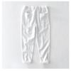Summer Simple Style Men's Pants Beach Breathable Ramie Cotton Men Trousers Daily Casual Baggy Long Pants Solid Color Drawstring Elastic Waist