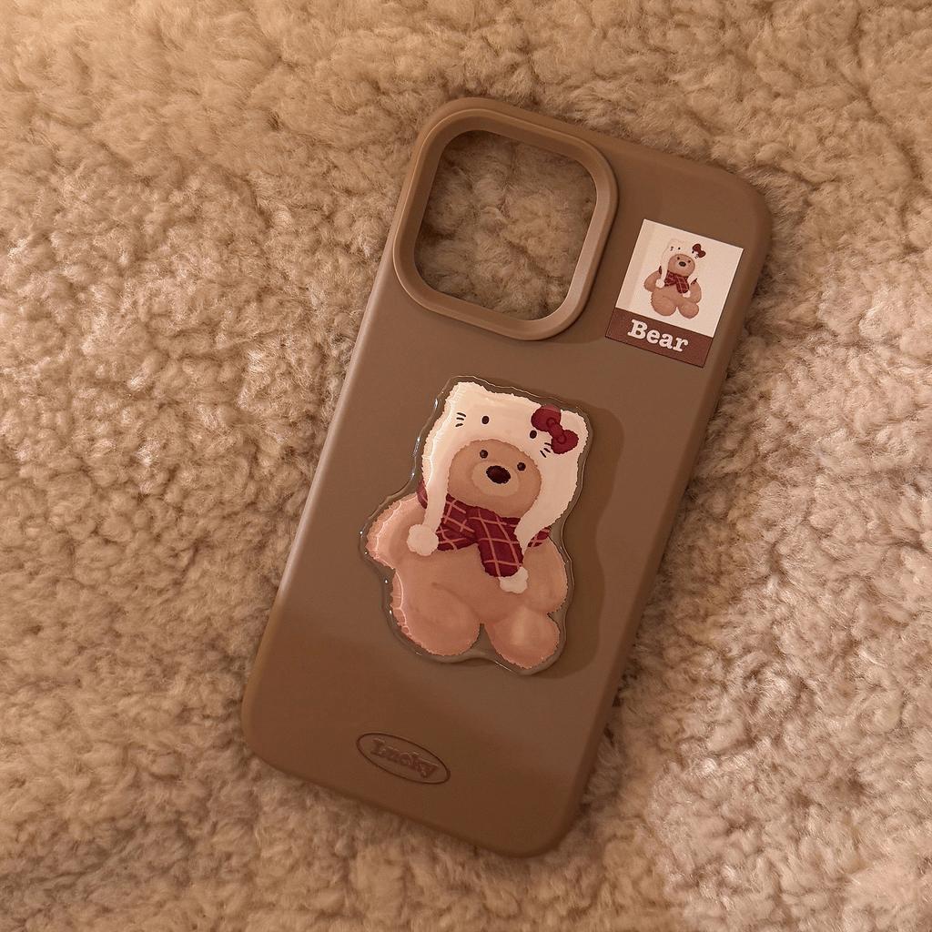 Cute Bear 17promax Apple 16 Mobile Phone Case IPhone 14 Suitable for 13 Three-dimensional West Highland 12 Silicone 11