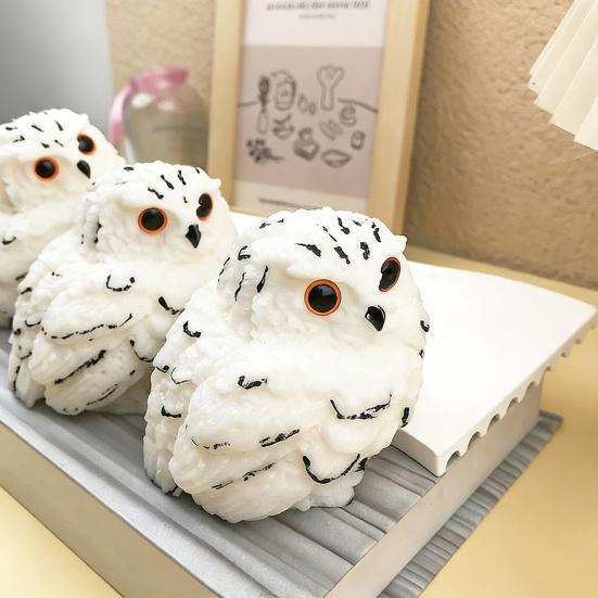 Realistic Owl Squeeze Toy Soft TPR Fidget for Stress Relief Cute Decompression Gadget for Kids Adults Portable Novelty Gift for Anxiety