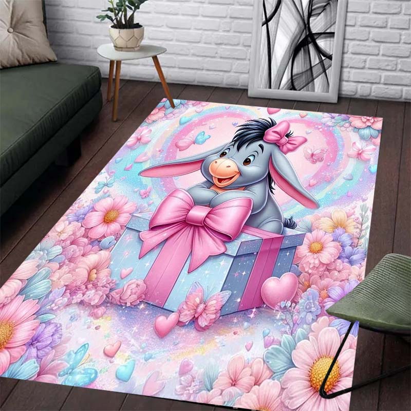 Purple Eeyore Pattern Pajama Rug - Non-slip Kitchen Mat, Outdoor Rug, Home and Bedroom Decor, Yoga Mat, Birthday Gift.