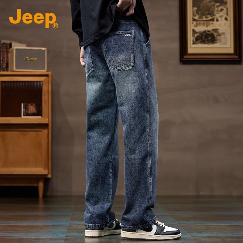 Jeep Men's 2025 A/W Loose Straight Fit Denim Jeans