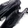 Lace Trim Sexy Women's Open Back Eyelash Edge Floral Camisole - Sleeveless Stretchy Ice Silk Knit Tank Top