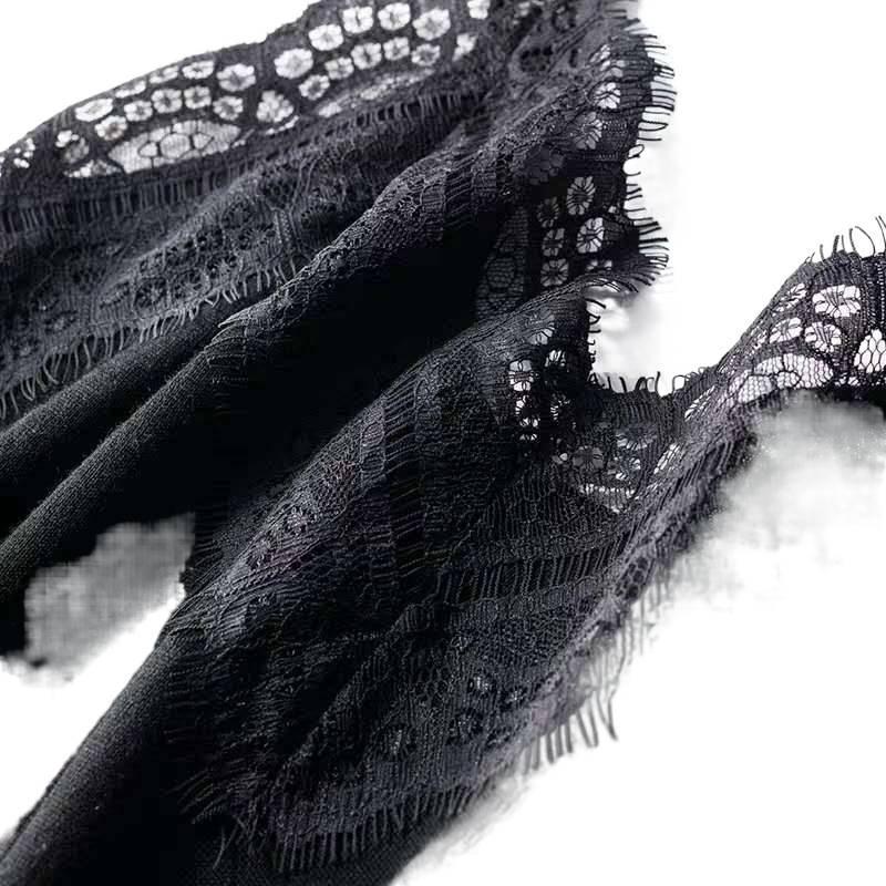 Lace Trim Sexy Women's Open Back Eyelash Edge Floral Camisole - Sleeveless Stretchy Ice Silk Knit Tank Top