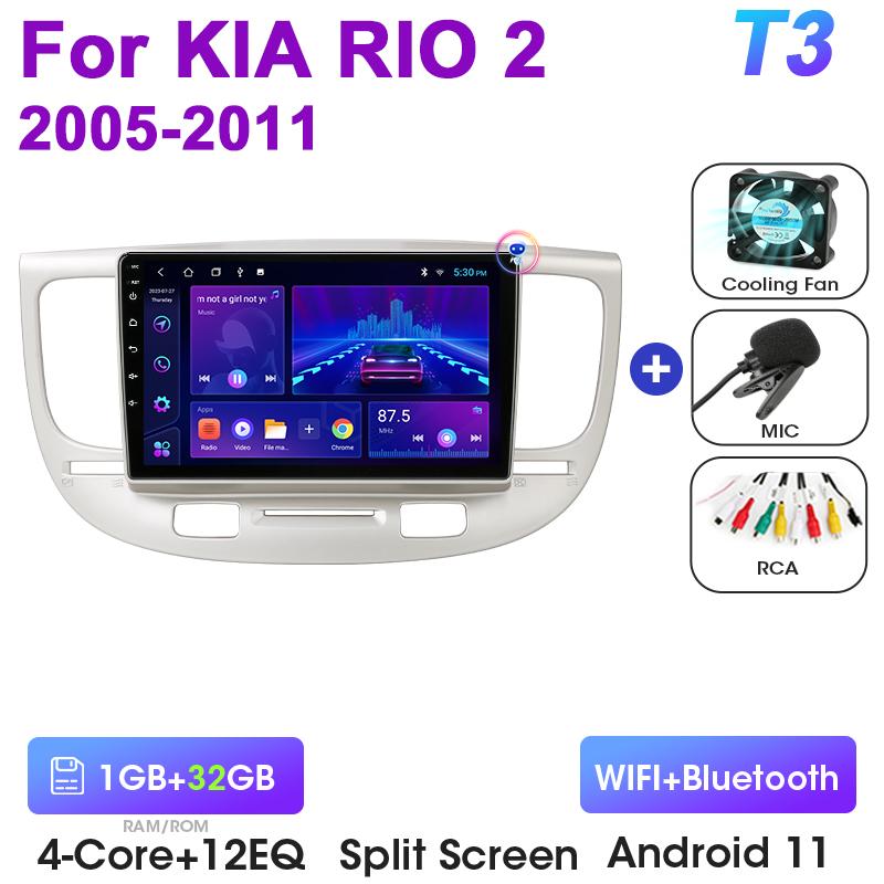 2 Din Car Radio For Kia RIO 2 2005-2011 Android 12 Multimedia Video Player GPS 4G WIFI Carplay Auto Stereo RDS IPS DVD Head Unit