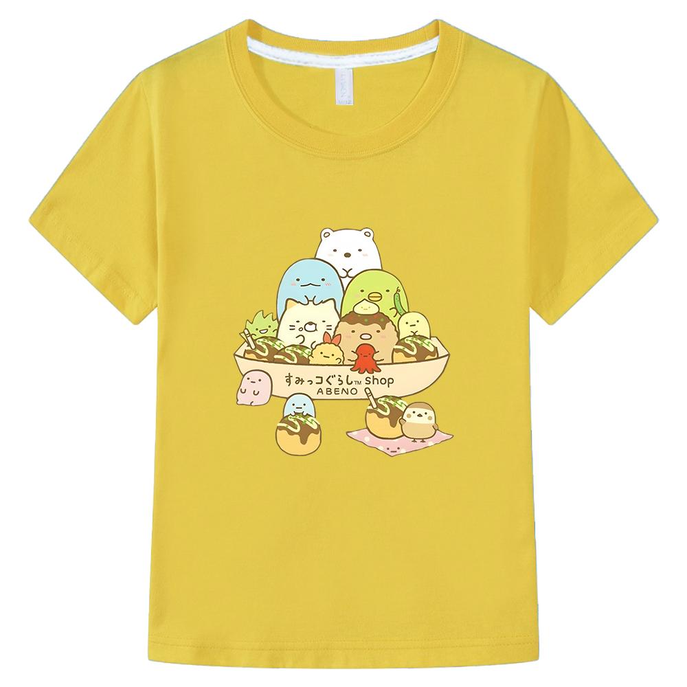 Sumikko Gurashi T-shirts Kids Summer Clothes Cartoon Print T Shirts Boy Girls Tshirts Anime Tee Cotton Top