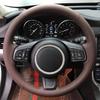 Handgenähtes dunkelbraunes Leder Lenkradbezug für Jaguar XFL XE XJL F-PACE XKR E-PACE F-Type