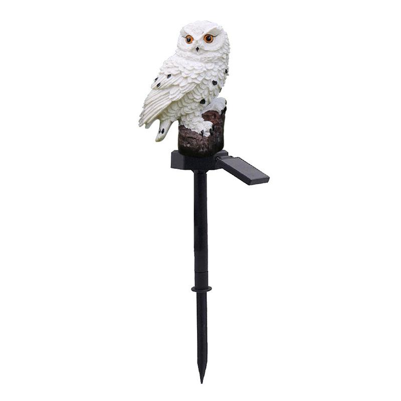 Solar-Powered Owl and Parrot Resin Stake Lights for Outdoor Garden Decoration