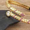 Nidin New Creative Design Snake Shape Shine Zircon Open Bangle Adjustable For Women Female Lucky Bracelet Jewelry New Year Gifts