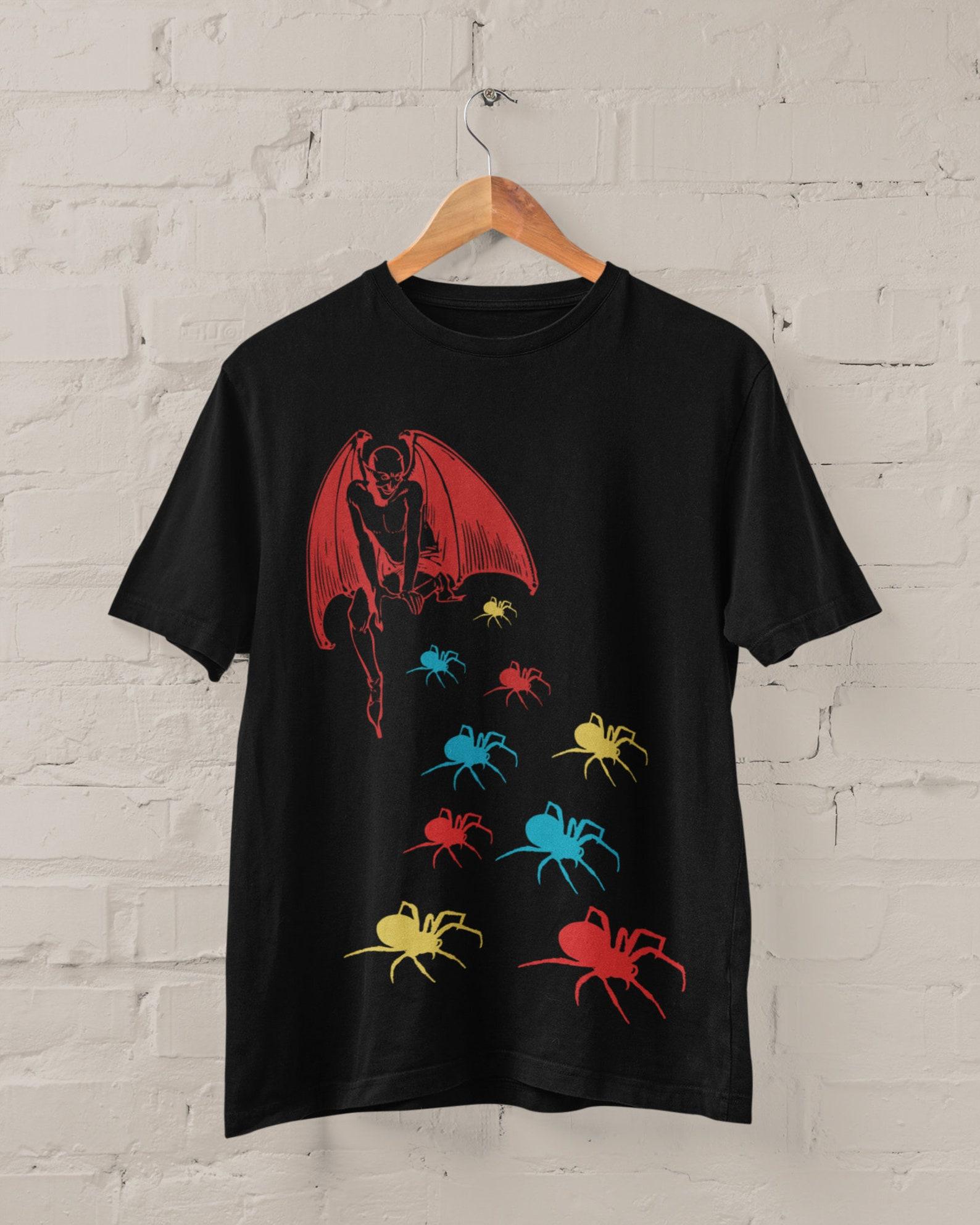 Devil Tshirt,Spider Shirt,Demon Tshirt,Alt Clothing,Clowncore Clothing,Horror Tshirt,Occult Pastel Goth Shirt,Dark Academia,Grunge Clothing XL