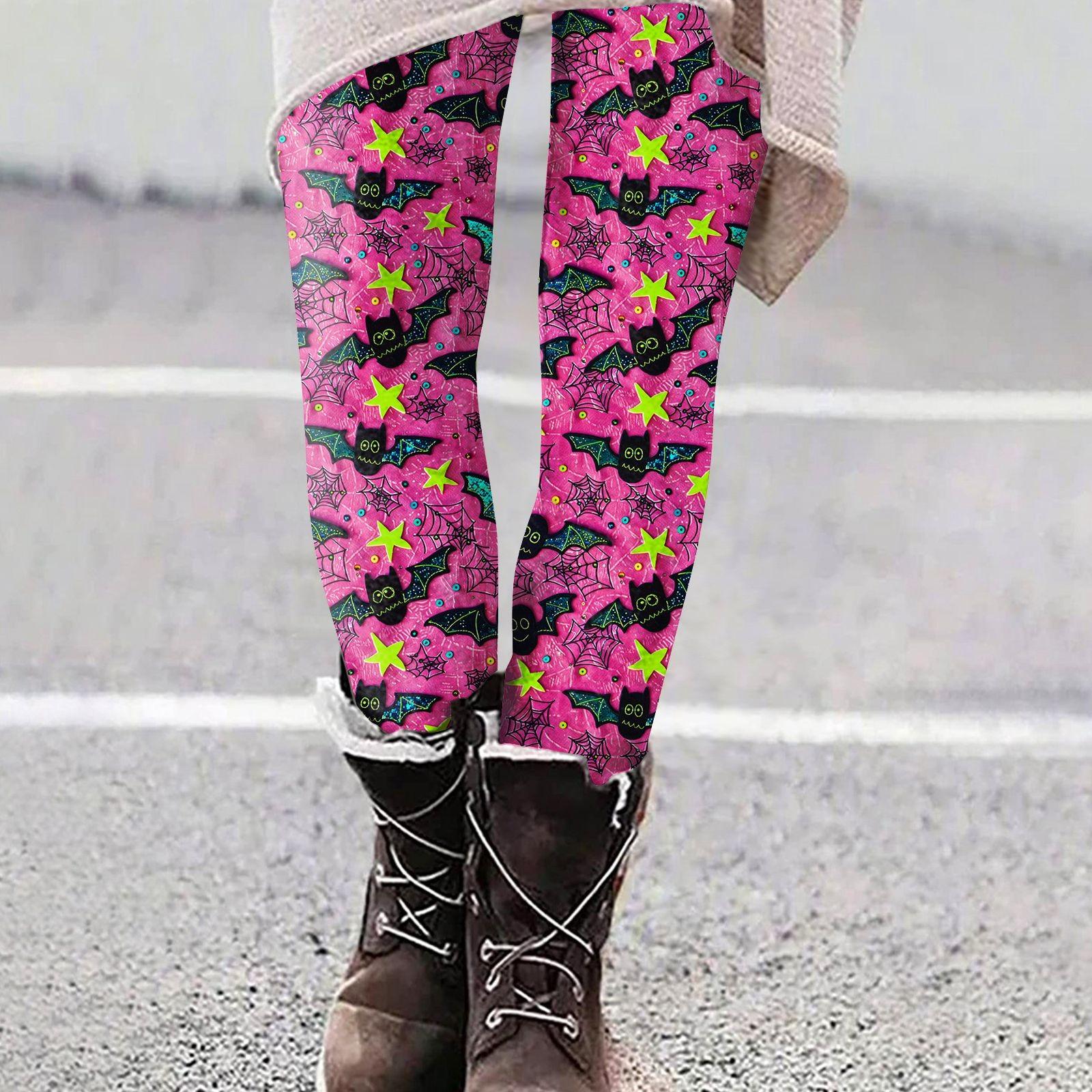 

Женские повседневные уличные брюки с рисунком Хэллоуина, облегающие эластичные укороченные брюки для йоги XXXXL