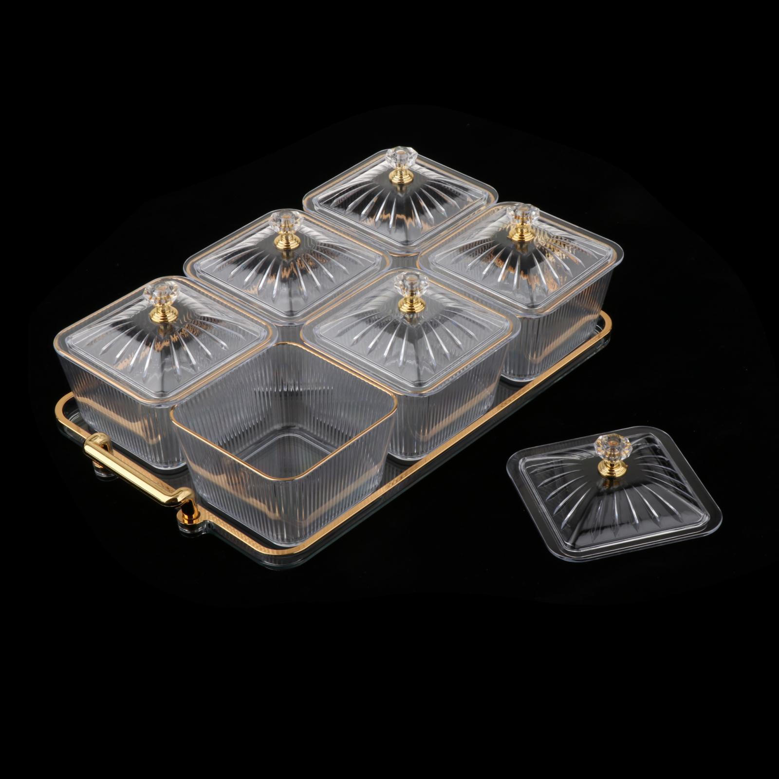 

Набор фруктовых и ореховых тарелок для празднования clear 6 grid