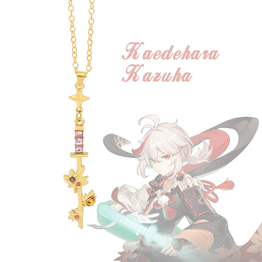 Anime Pendant Necklace for Women Jewelry Chain Kazuha Tartaglia Venti Cosplay Accessories