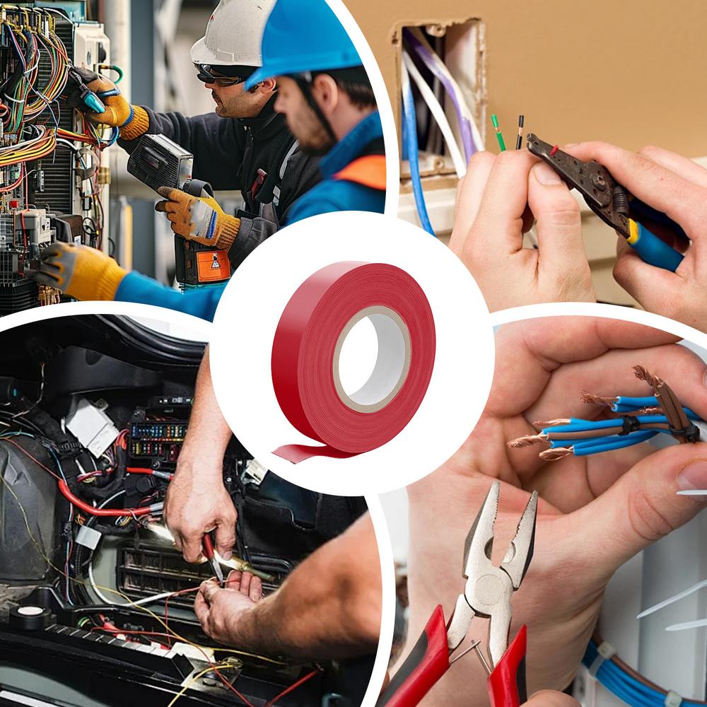 

Waterproof Electrical Tape Insulation Repair Adhesive Harness Electrical Insulation Tape For Electrician Automotive Engine Home червоний