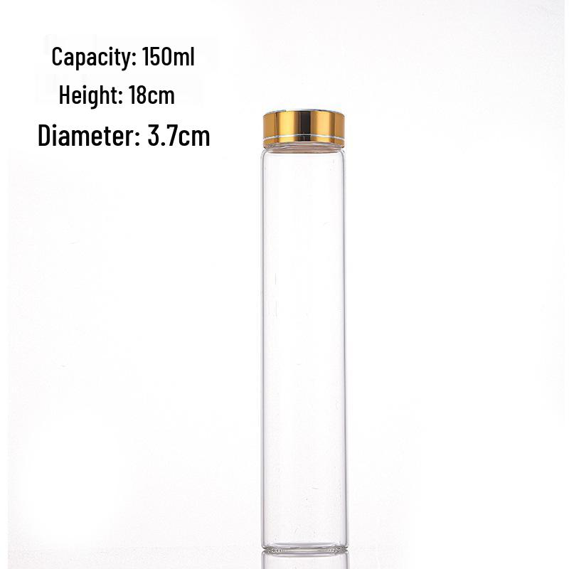 Gold-Capped Glass Test Tube Coffee Bean Storage Jar
