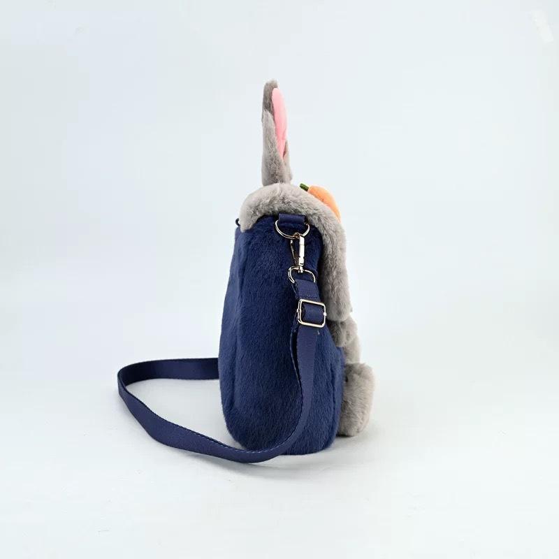 Cute Zootopia cartoon Judy Nick large capacity backpack crossbody bag fluffy flap shoulder bag 0154 CLE