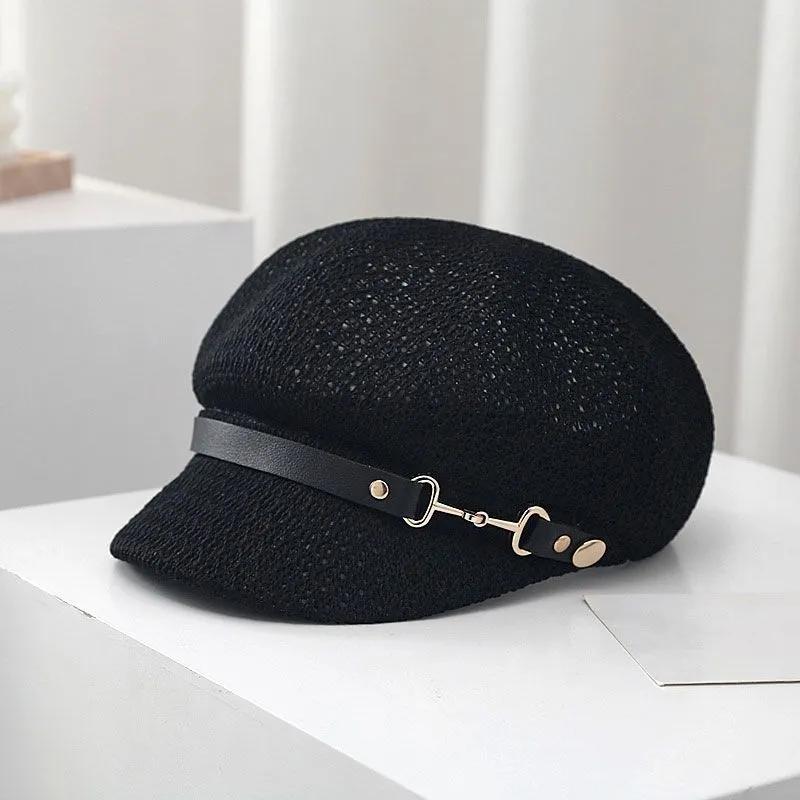 

WTEMPO Женские дышащие шляпы от солнца с вырезами, легкие восьмиугольные шляпы с поясом, складные сетчатые шапки на весну и лето, идеально подходящие для повседневных образов 1pc чёрный