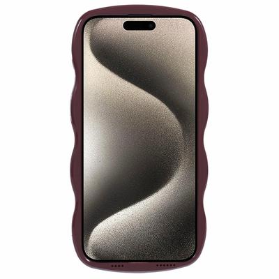 WT Series for iPhone 15 Pro Max Case PC+TPU Curly Wavy Shape Shockproof Phone Cover