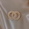Accessories Double Ring Clothing Accessories Pearl Female Models Anti-glare Silk Scarf Buckle Alloy Brooch Corsage Long-Lasting Color Exquisite Brooch