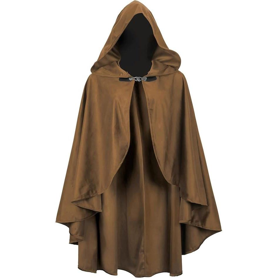 Medieval Velvet Cloak With Hood For Halloween Cosplay And Fantasy Role Play