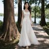 Elegant Square Strapless Women's Mesh Tank Dress Sleeveless 3D Flower Embroidery Slim Fit White Dress for Birthday Evening Party