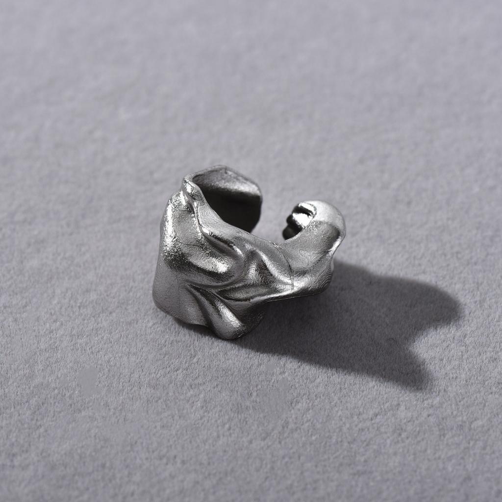 Irregular Texture Pleated Ear Bone Clip Fashion Personality Niche Design High-End Ear Clip Women