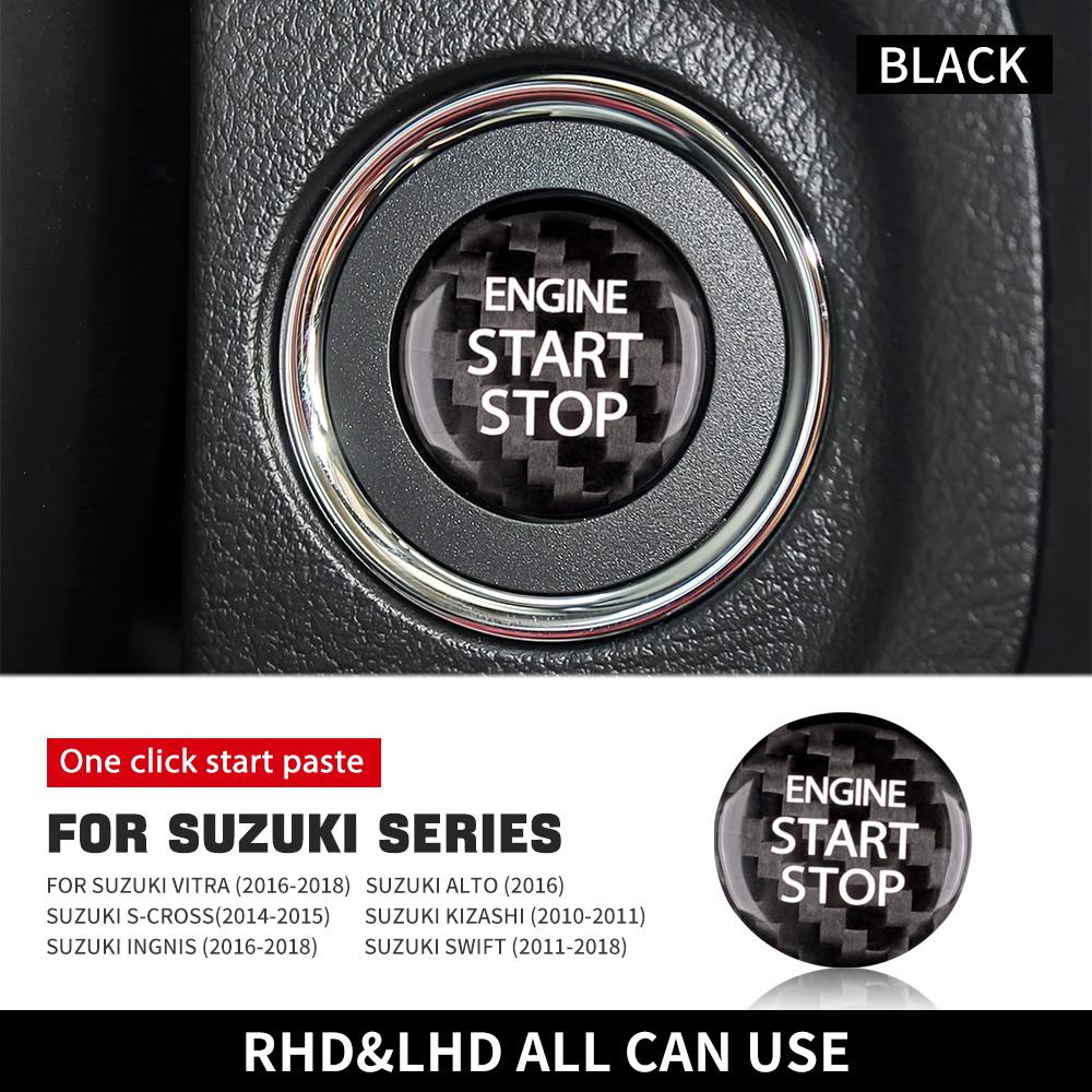 

Real Hard Carbon Fiber Engine Start Stop Button For Suzuki Swift Alto Ignis S-Cross Alivio Kizashi Interior Trim Accessories чёрный