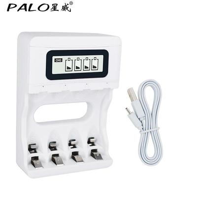 PALO 4 Slots Fast Charger LCD Display Smart Intelligent USB Battery Charger For AA / AAA Ni-CD Ni-MH Rechargeable Batteries