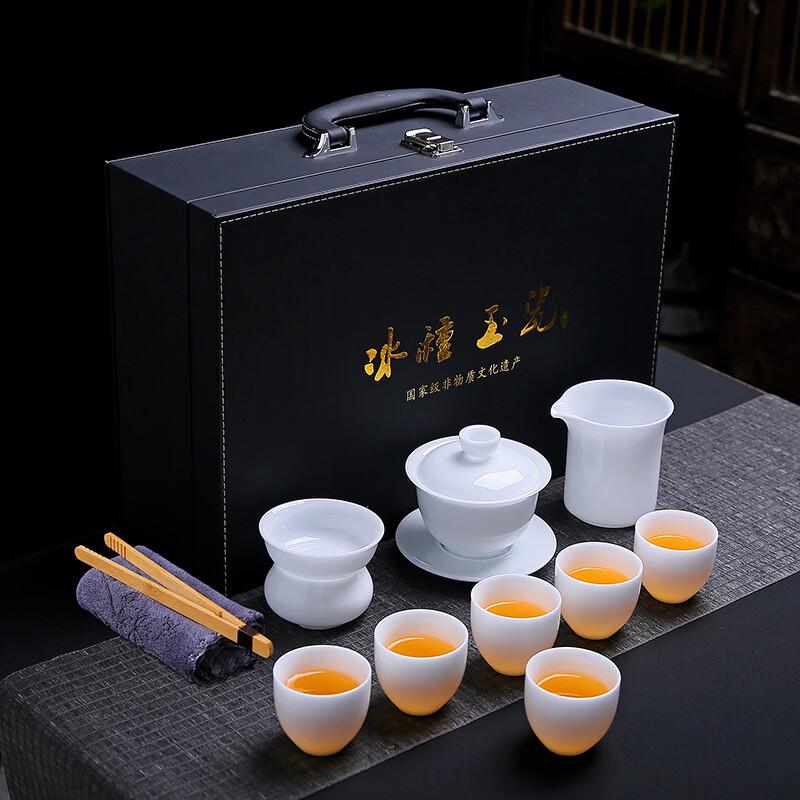 Dehua Ice Jade Porcelain Kung Fu Tea Set