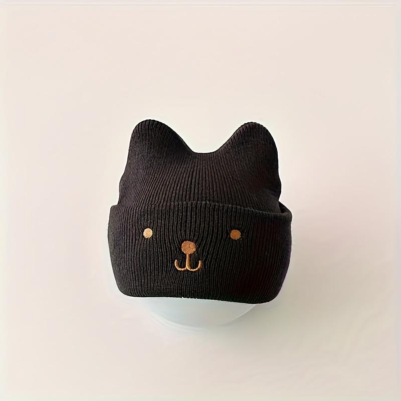 Children's Cute Knit Bear Ear Beanie Hat - Polyester, Hand Wash, Stretch Fit, Lightweight Toggle Closure, Fall/Winter Season, Daily & Casual