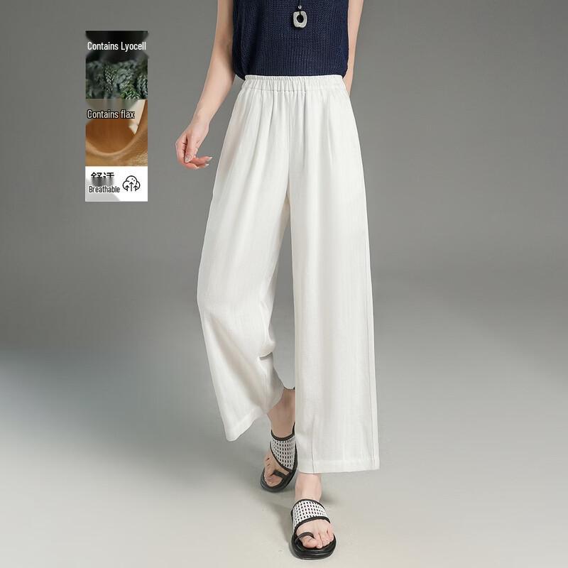 Demana Women s Summer Cropped Carrot Pants with Pleated Waist L